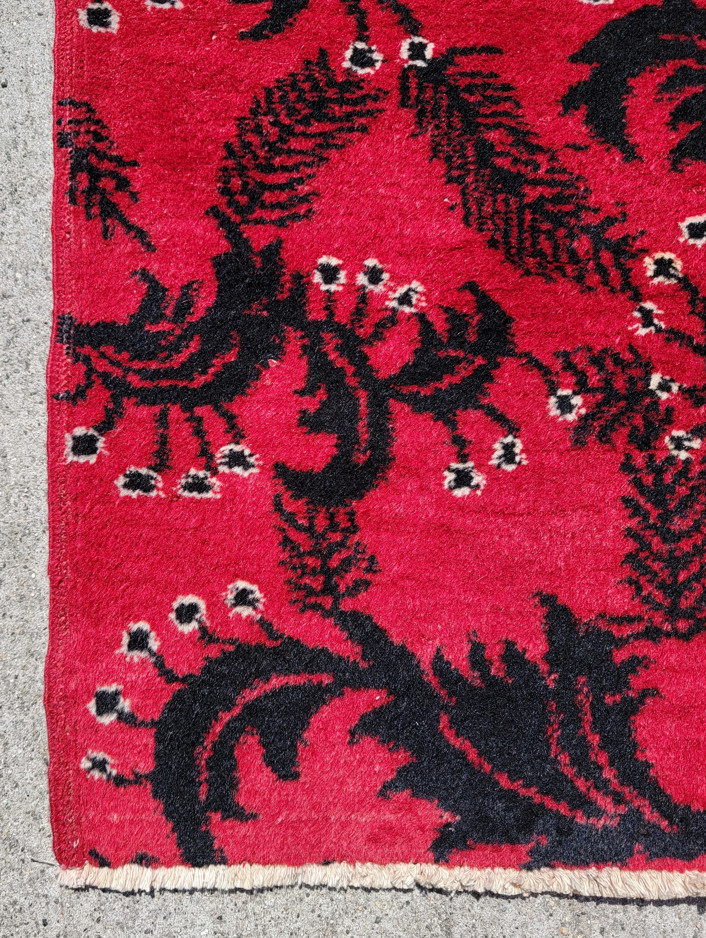 Late 20th Century Red and Black Signed Zeki Muren Rug For Sale