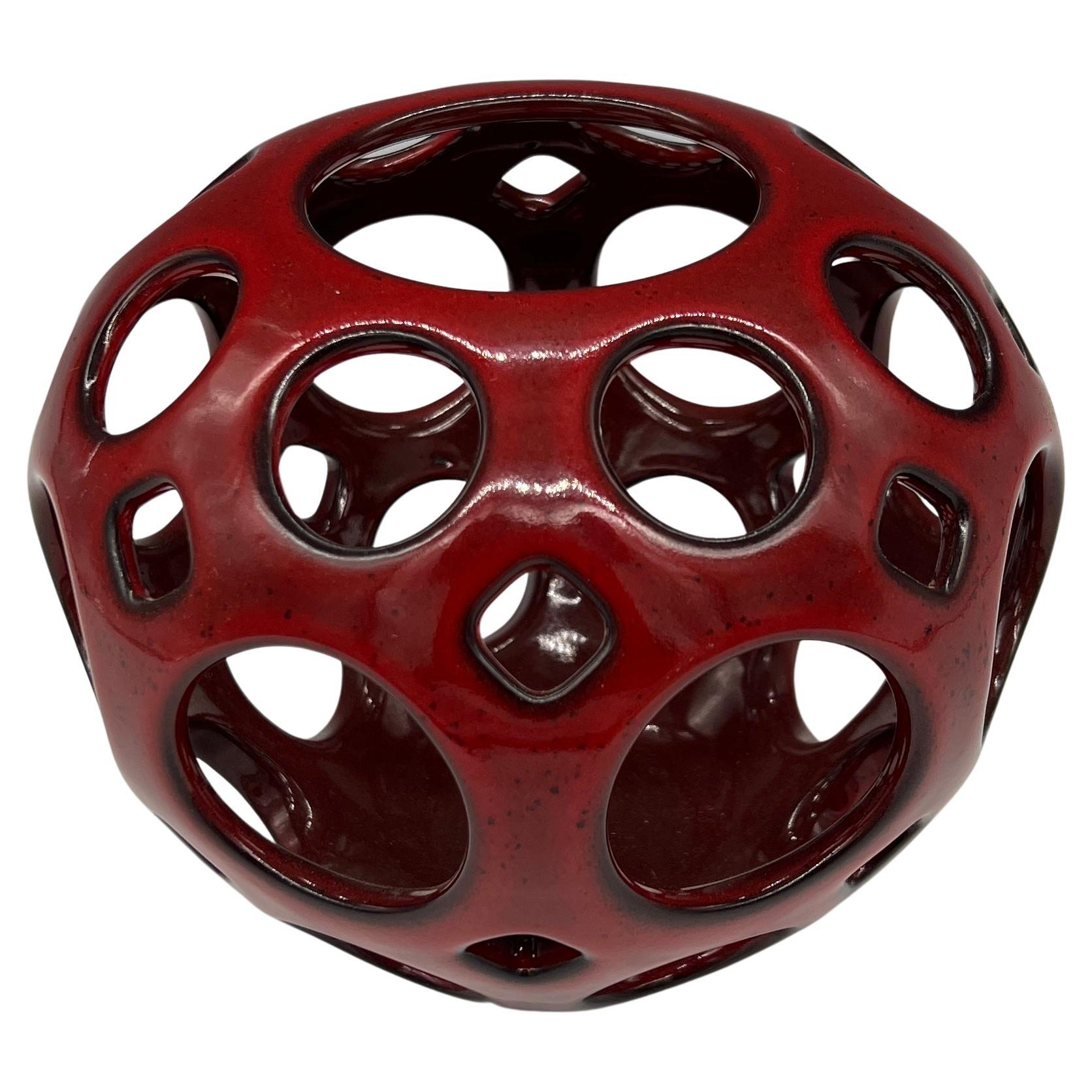 Red and Black Tabletop Candleholder For Sale