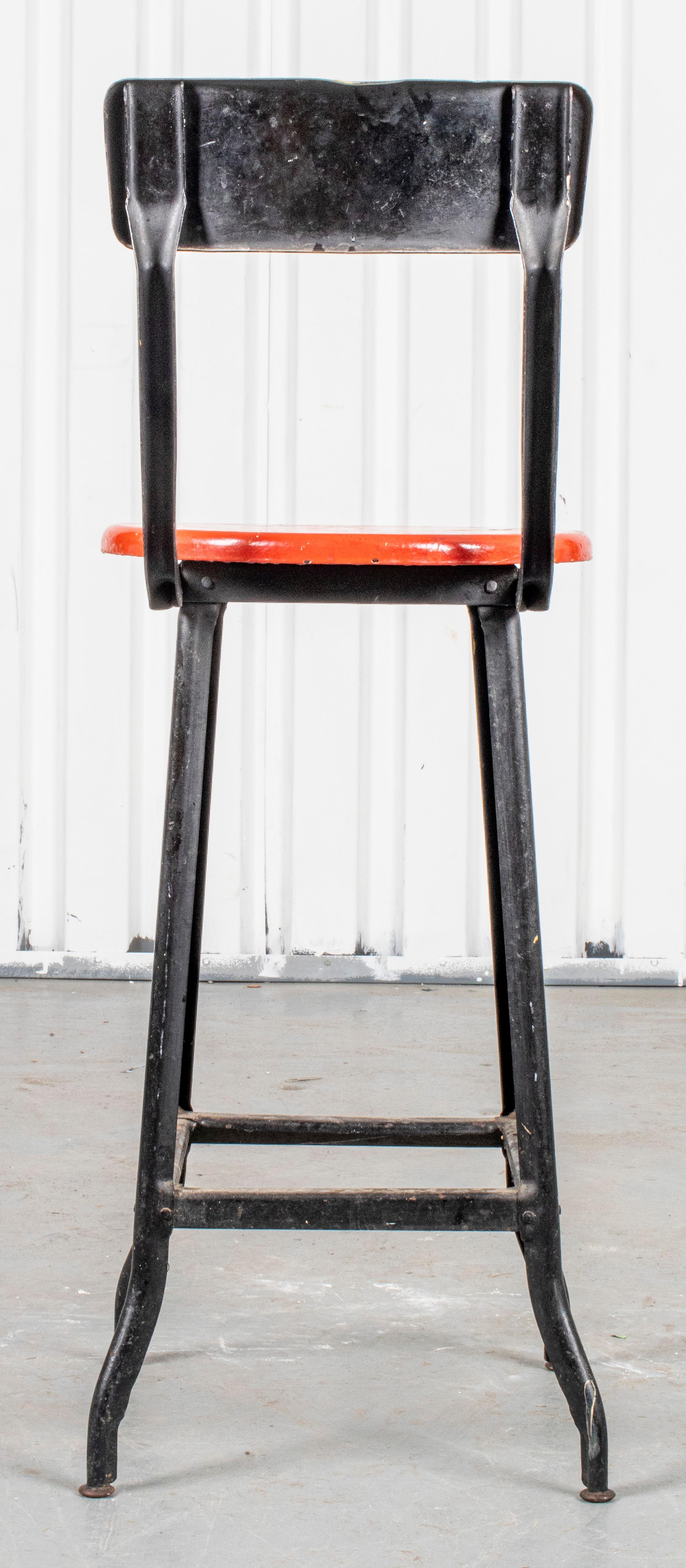 Red and Black Tall Stool In Good Condition For Sale In New York, NY