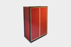 Red and Black Wardrobe by Kurt Thut, Swiss Modernism 1950s '1 Piece Left'