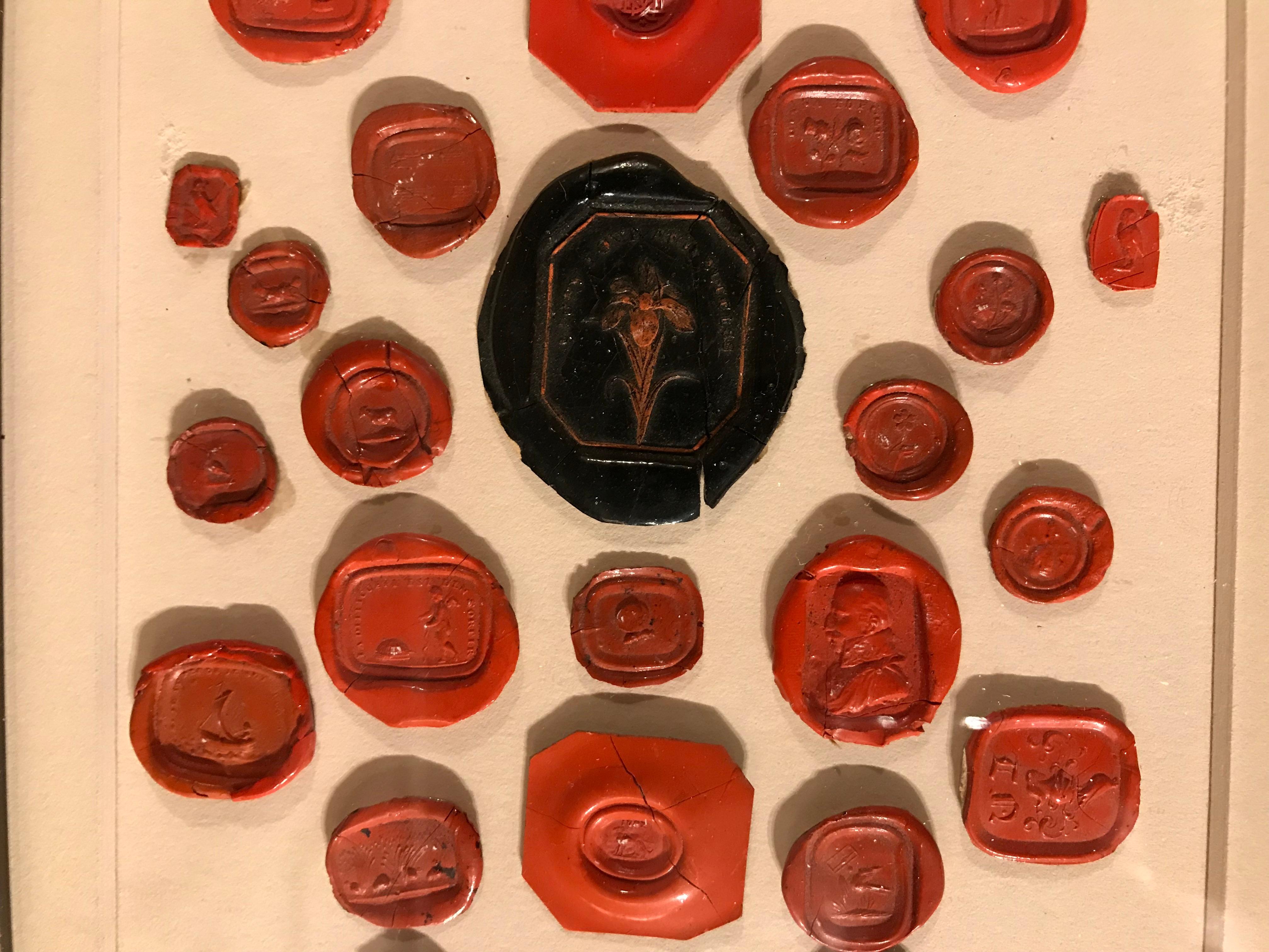 Red and Black Wax Intaglio Seal Collection, Set of Four 13