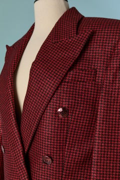 Red and black wool Pied de poule trouser suit ALEXANDRE VAUTHIER