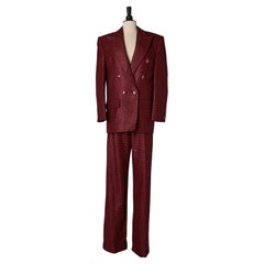 Red and black wool Pied de poule trouser suit ALEXANDRE VAUTHIER