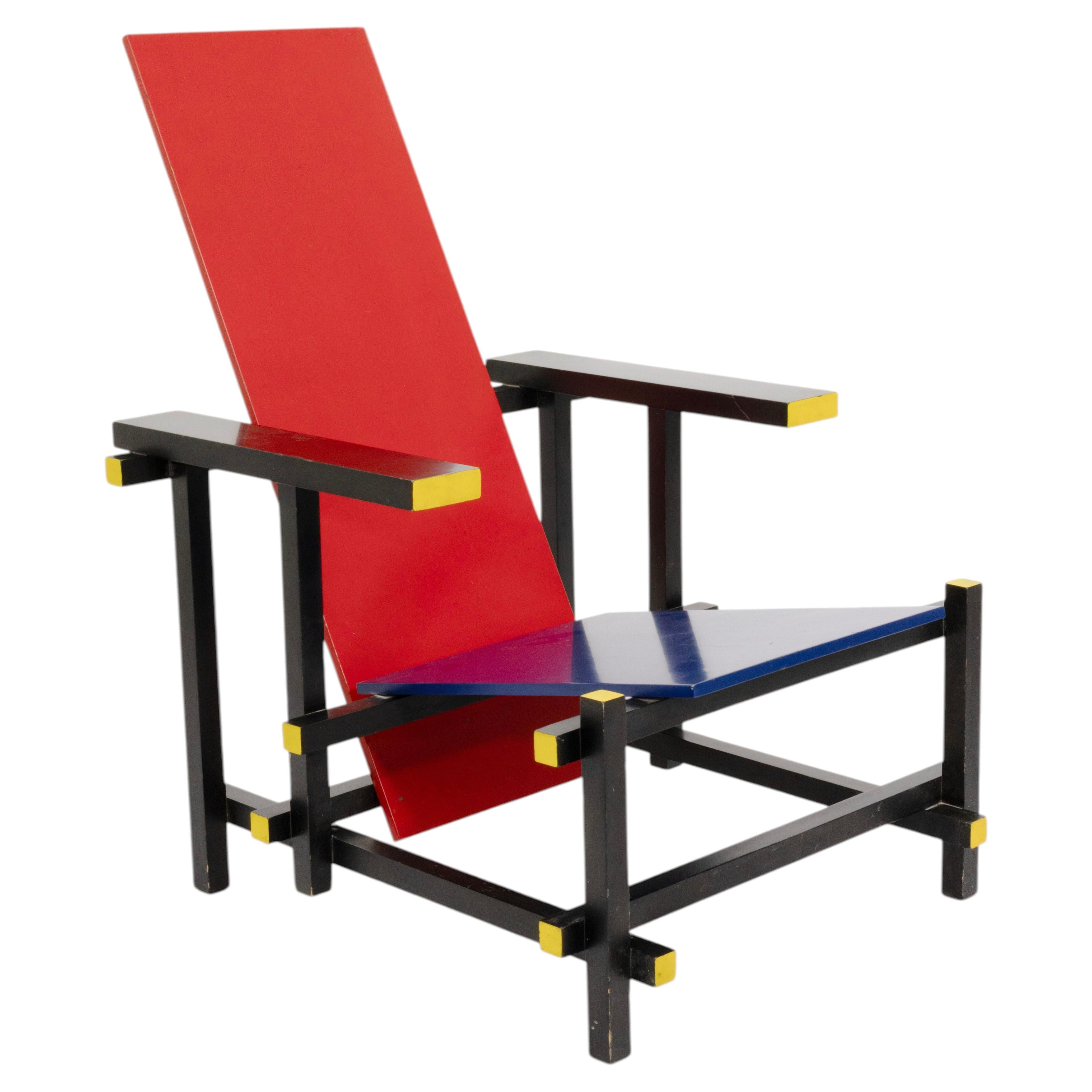 Red And Blue Chair By Gerrit Rietveld For Cassina