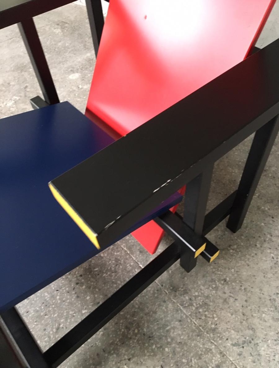 Dutch Red and Blue Chair by Gerrit Rietveld For Sale