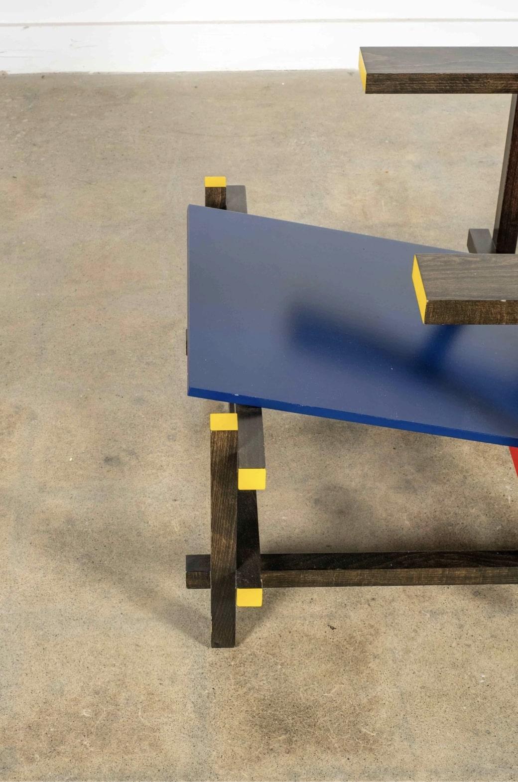 Bois Chaise rouge et bleue de Gerrit Rietveld en vente