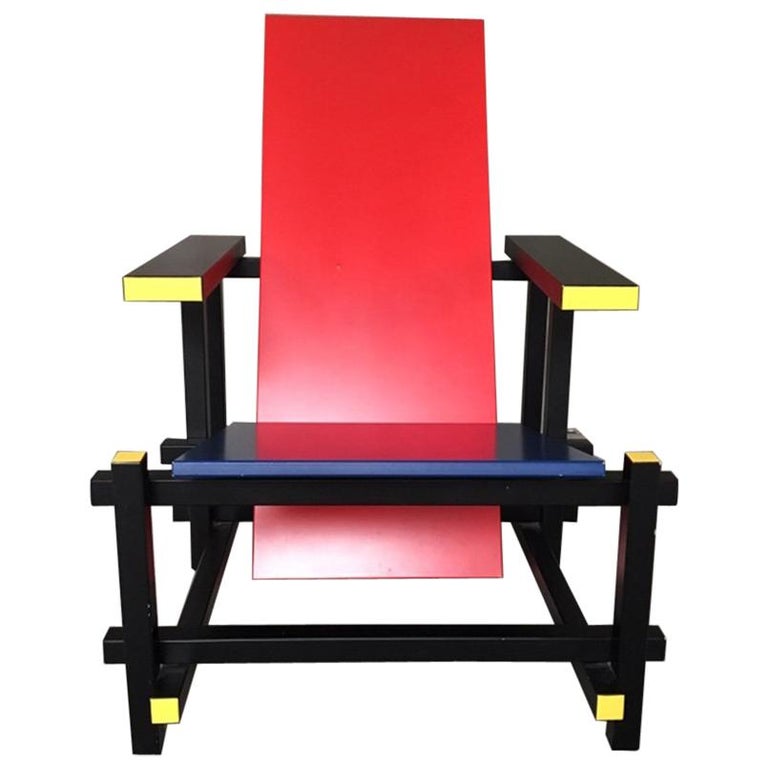 Red and Blue Chair by Gerrit Rietveld For Sale at 1stDibs