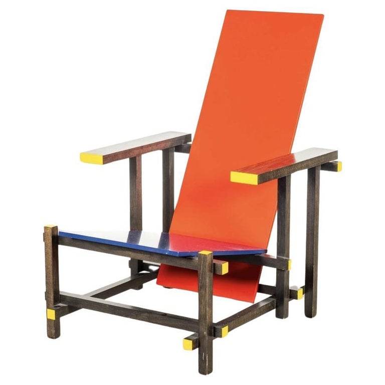 Mondrian Misure Sedia Rietveld Sedia Rosso Blu Red And Blue Sedia