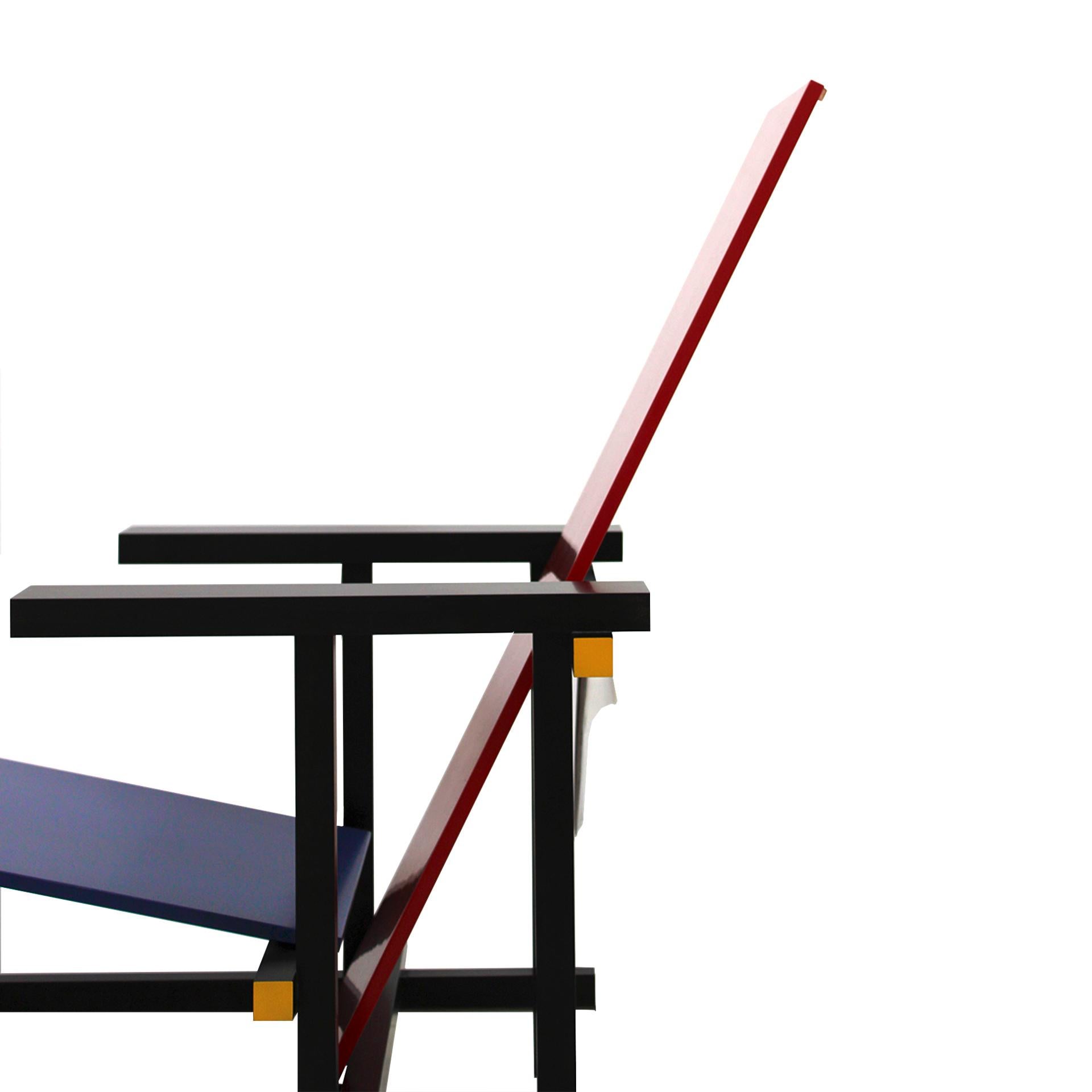 Dutch Red and Blue Chair Designed by Gerrit T. Rietveld for Cassina