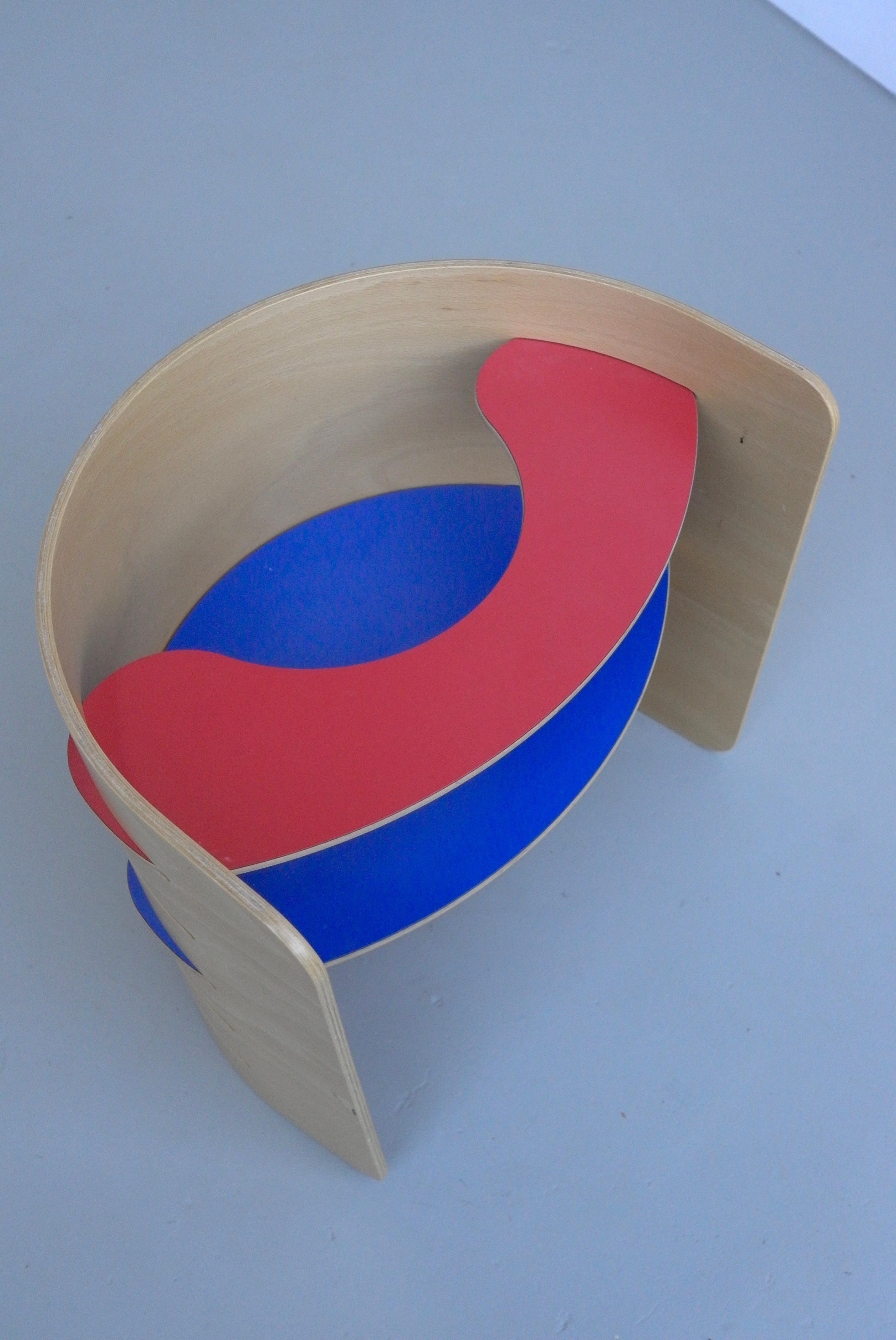 Red and Blue Child's Chair by Architect Kristian Vedel, Denmark, 1952 2