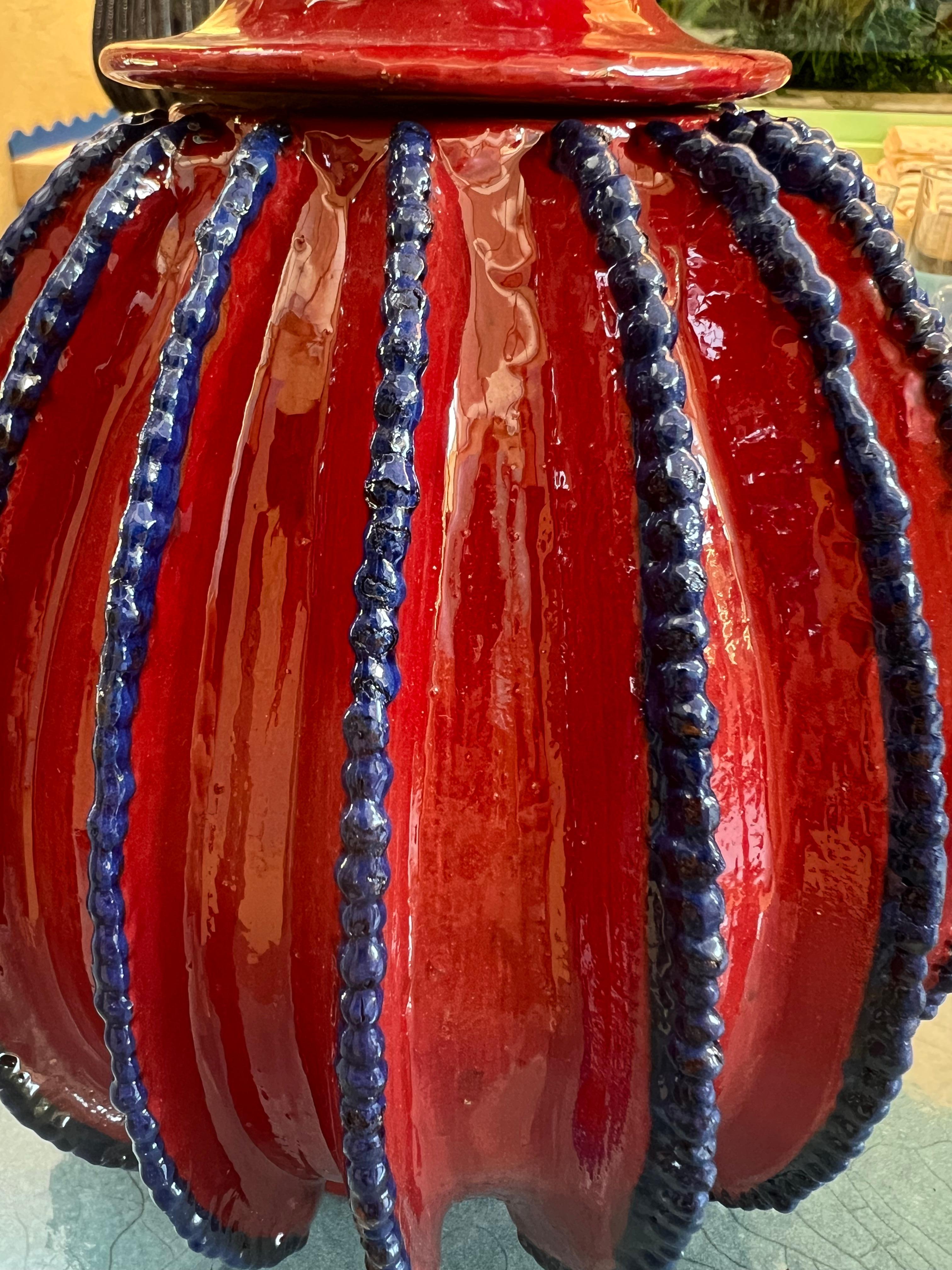Mexicain Perle rouge et bleue Small by Objekti en vente