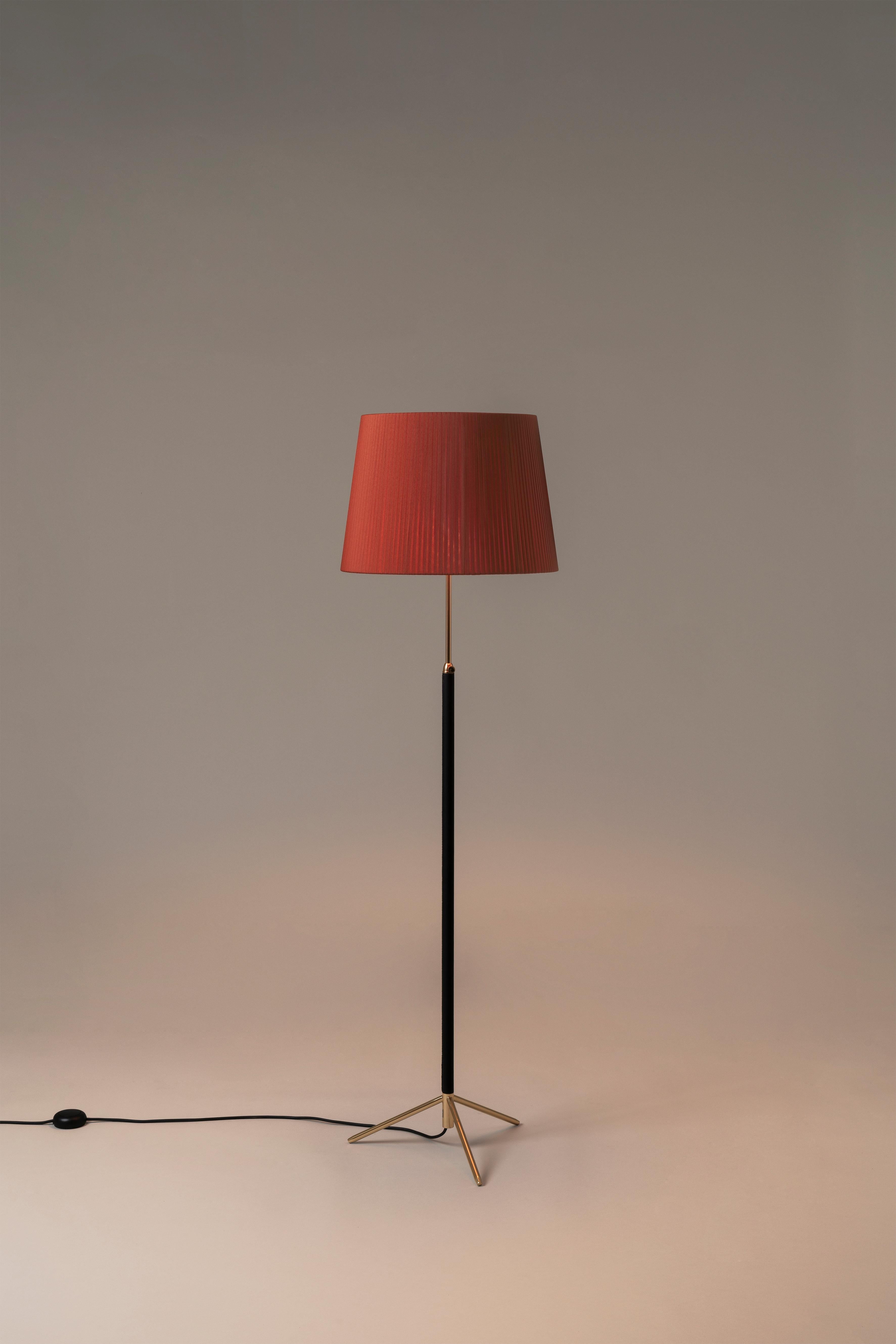 Modern Red and Chrome Pie de Salón G1 Floor Lamp by Jaume Sans For Sale