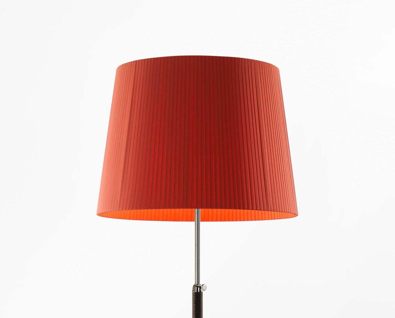 Spanish Red and Chrome Pie de Salón G1 Floor Lamp by Jaume Sans For Sale