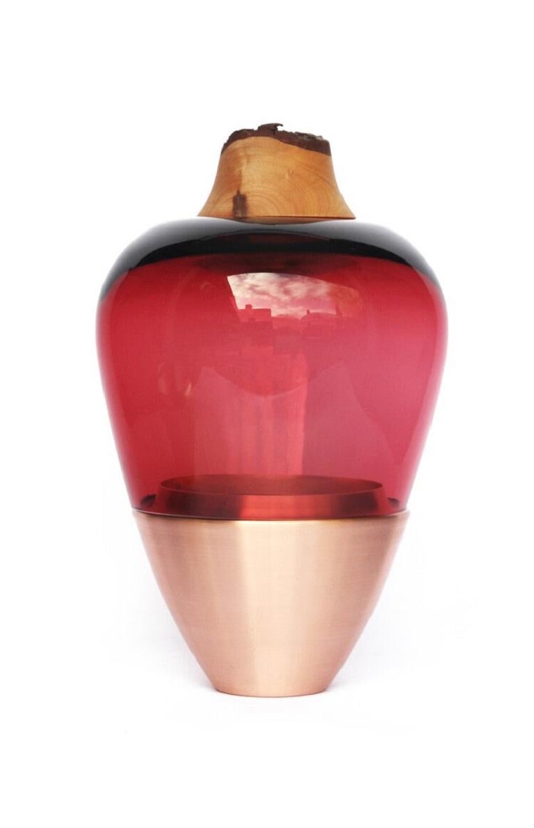 Organic Modern Red and Copper Patina India Vessel I, Pia Wüstenberg For Sale