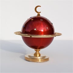 Red and Gold Colored Novelty Zodiac Globe Cigarette Holder, 1960s