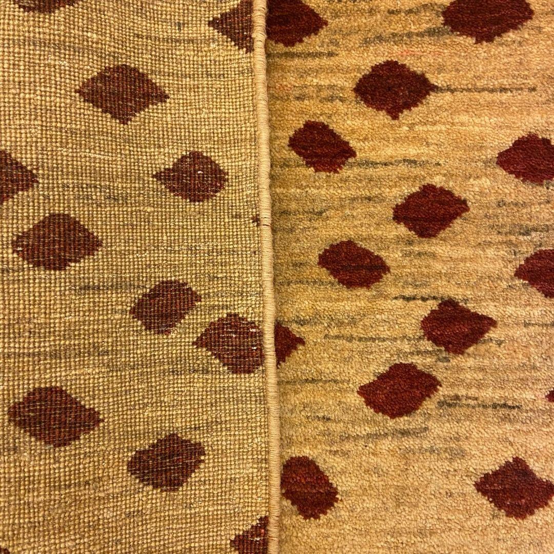 Tintura vegetale Tappeto moderno astratto in lana rosso e oro 