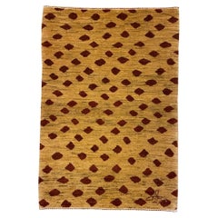 Red and Gold “Flutter” Modern Abstract Wool Rug by Orley Shabahang, 2' x 3'