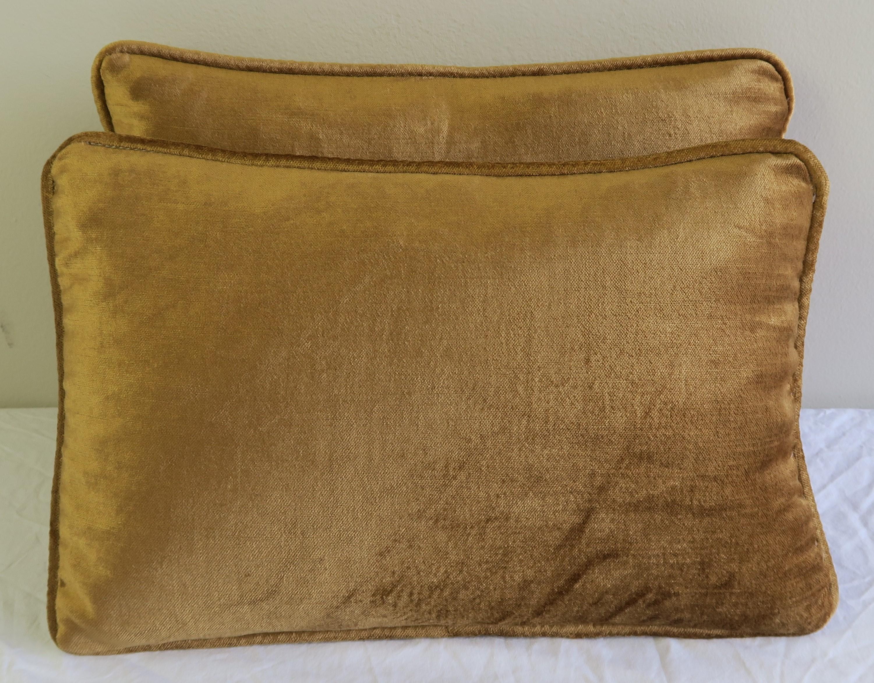Italian Red and Gold Fortuny Pillows, Pair