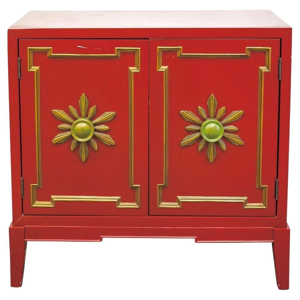 Rot und Gold Lack geschnitzt Wood Cabinet