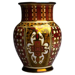 Red and Gold Lustre Vase by William S. Mycock for Pilkingtons Royal Lancastrian