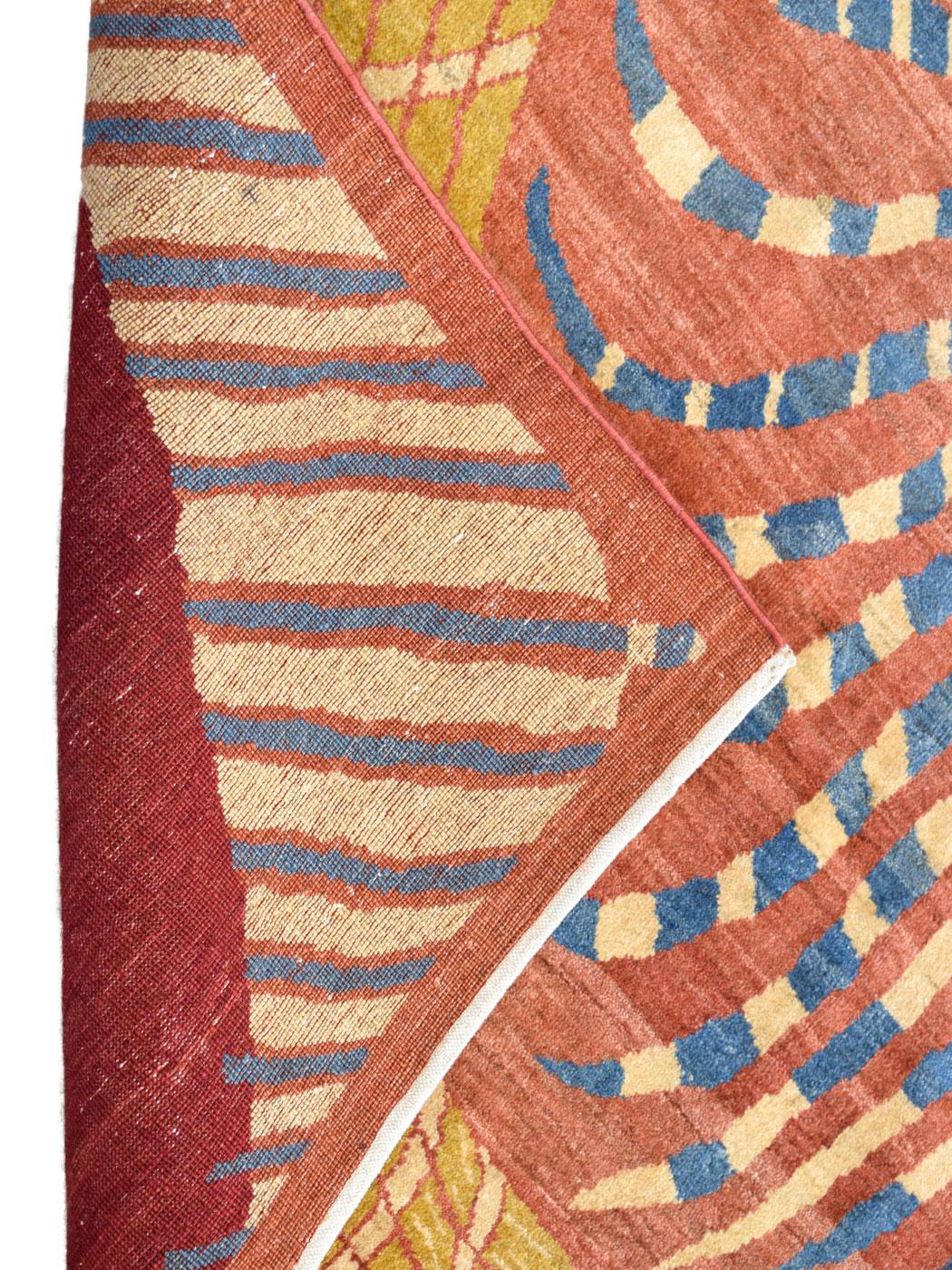 Roter und goldener Orley Shabahang „Heart of the Flame“ Moderner persischer Teppich, 5' x 7' im Angebot 1