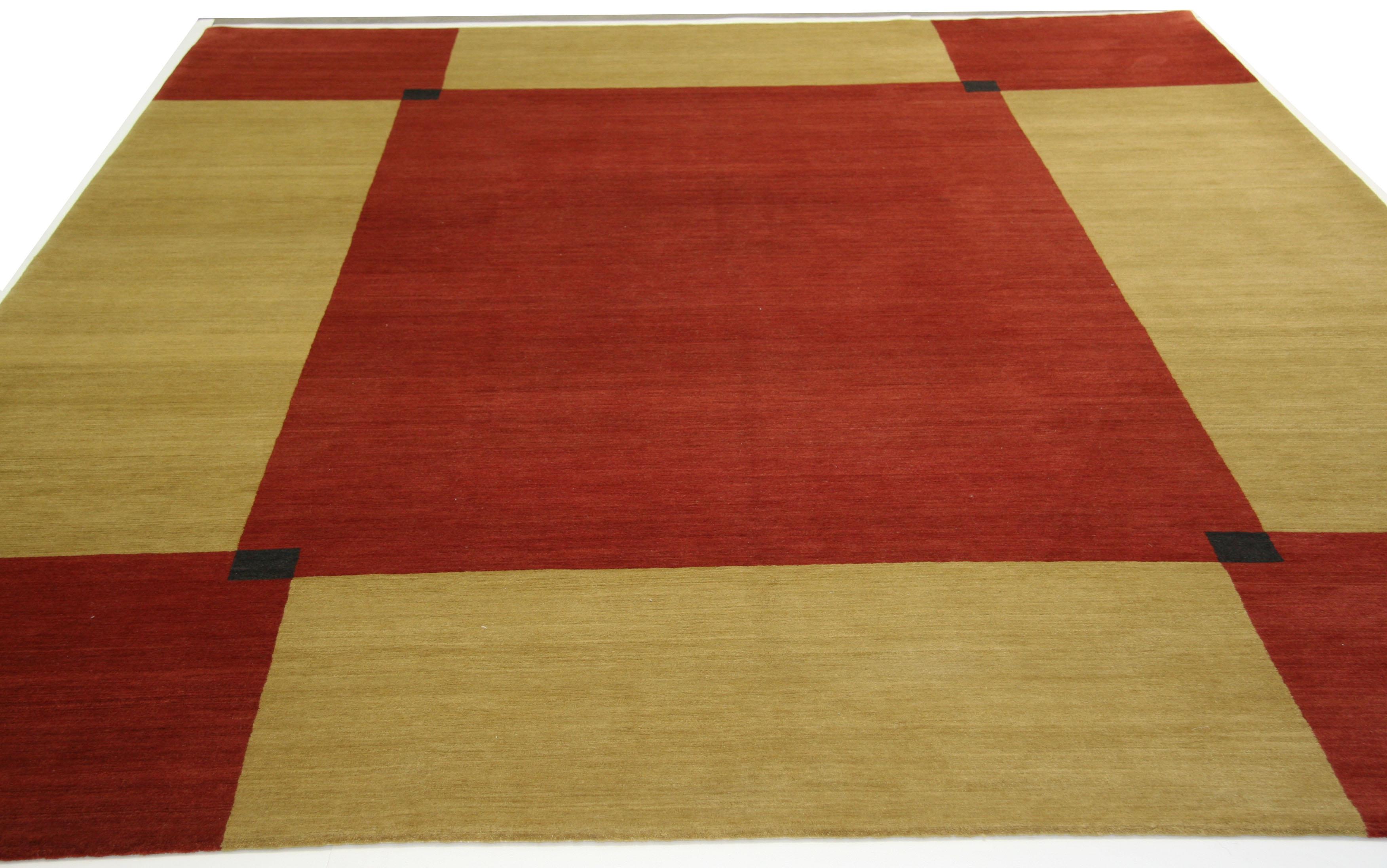 Nepalese Red and Gold Tibetan Rug For Sale