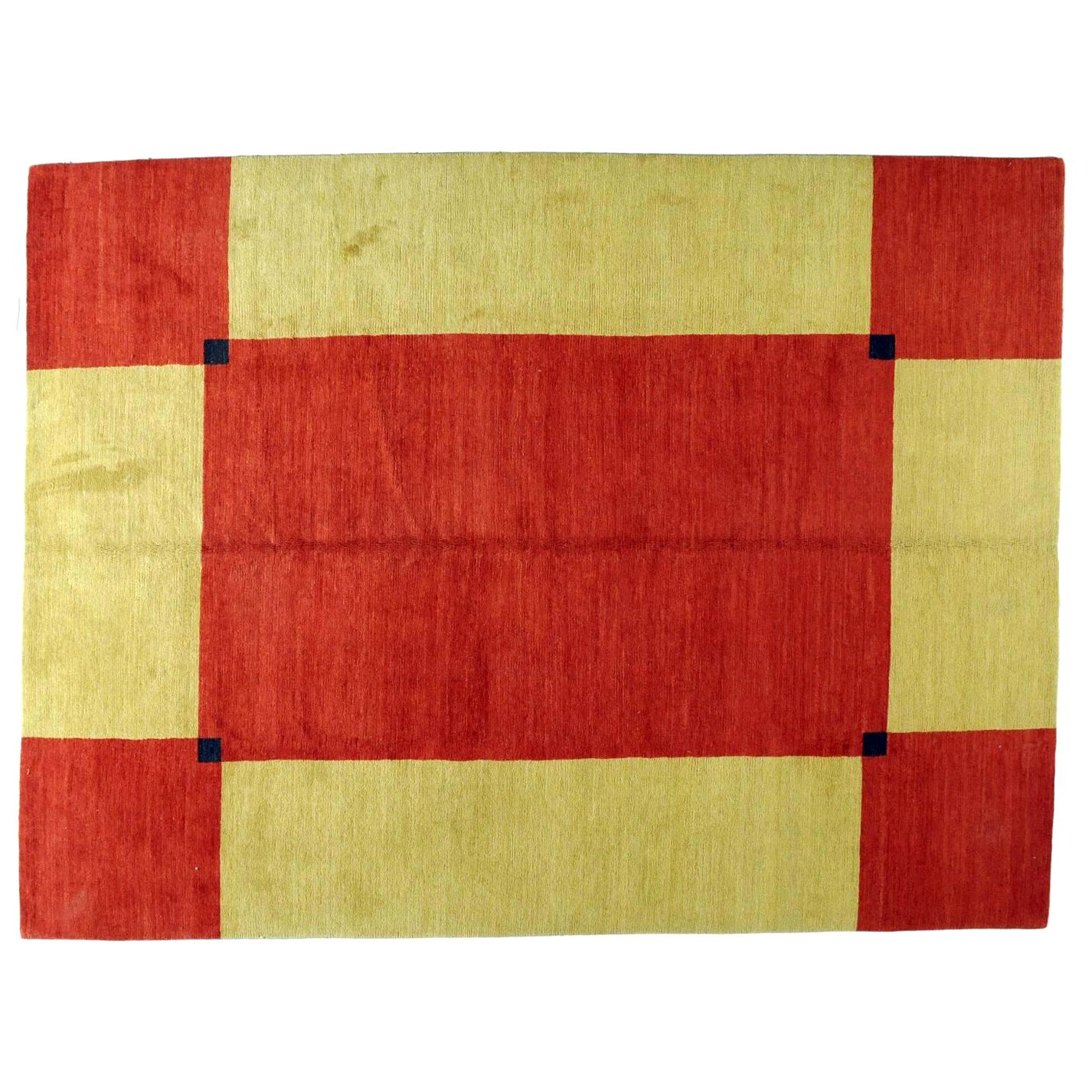 Tapis tibétain rouge et or en vente