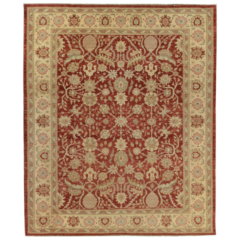 Red Gold Rug Red and Gold Traditional Pakistani Wool Area Rug For Sale at 1stDibs