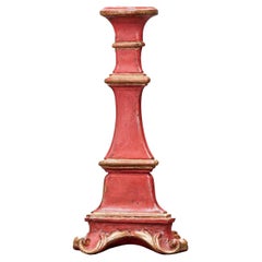 Red and Golf-Leaf Small Gubbio Candle Holder