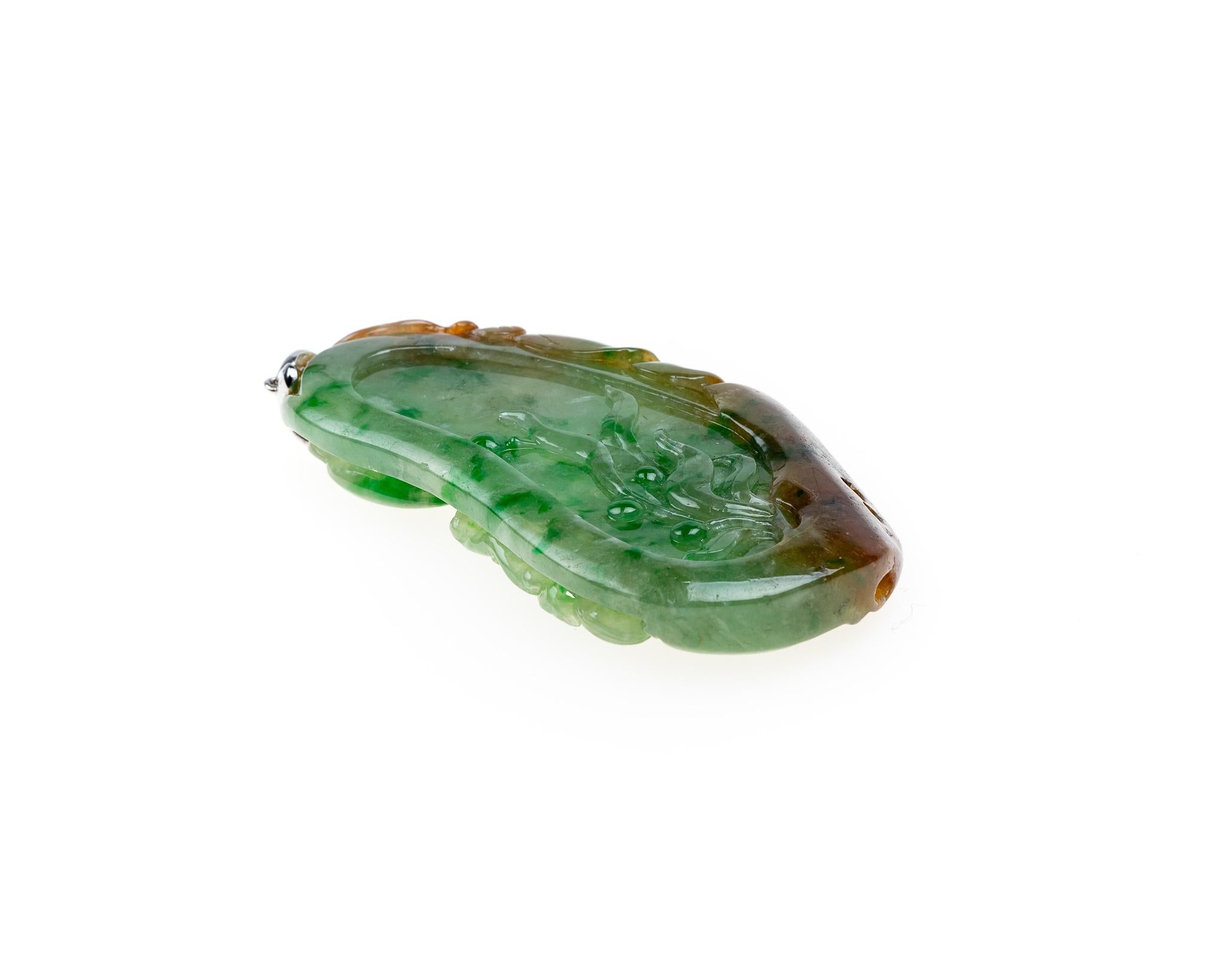 Rough Cut Red and Green Jadeite Jade Horse, Certified Untreated