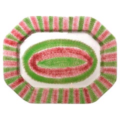 Red and Green Large Spatterware Dish, Northern English or Scottish