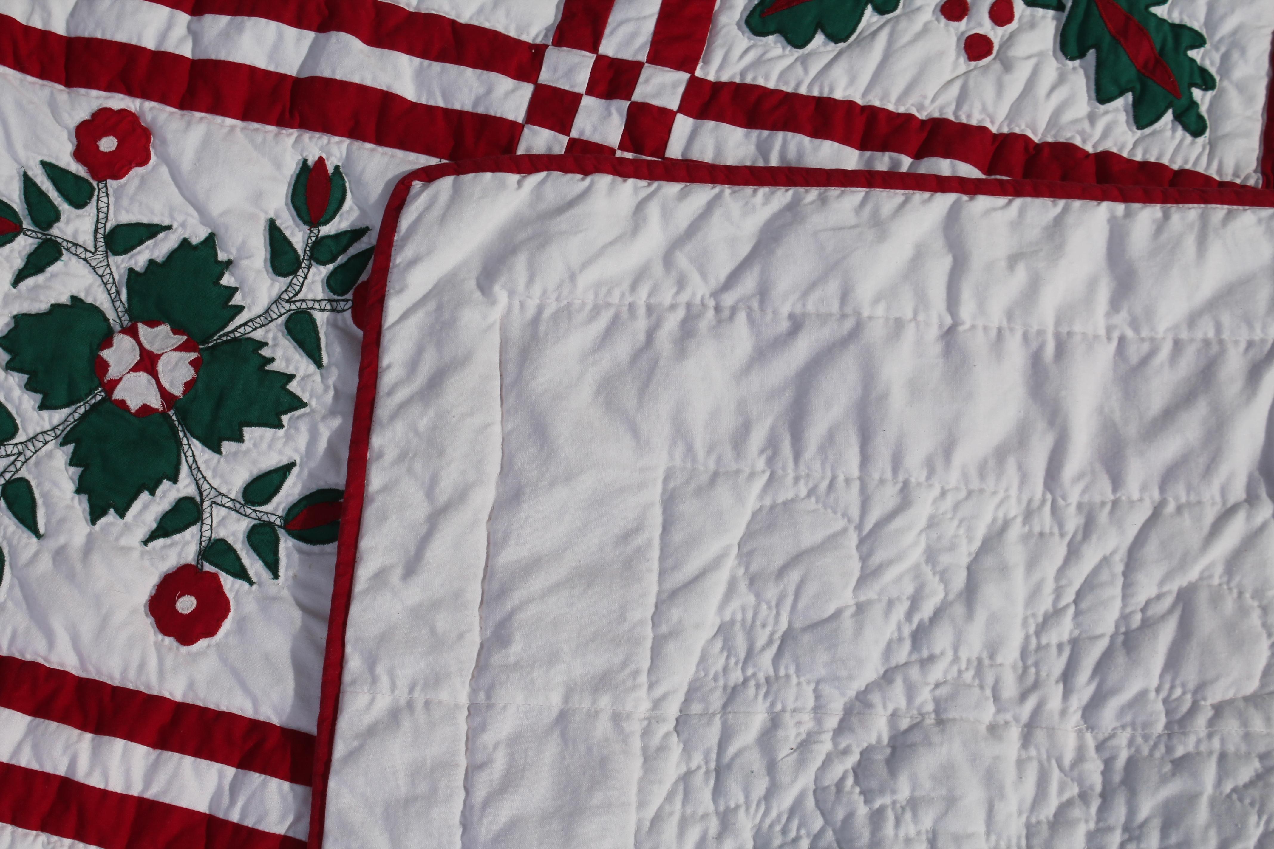 American Red and Green Sampler Crib Quilt