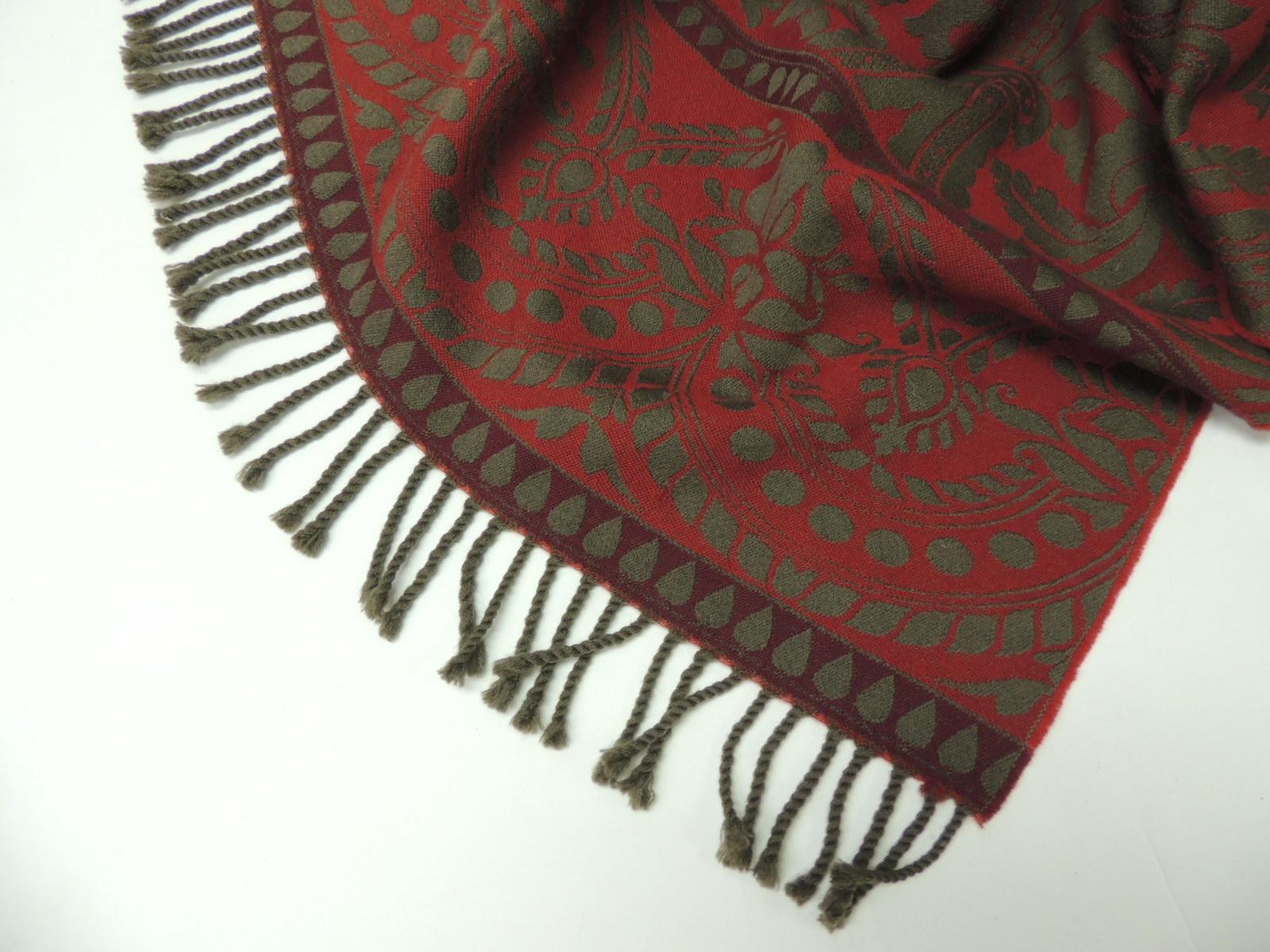 Regency Red and Grey Hand Loomed Cashmere Anichini Throw