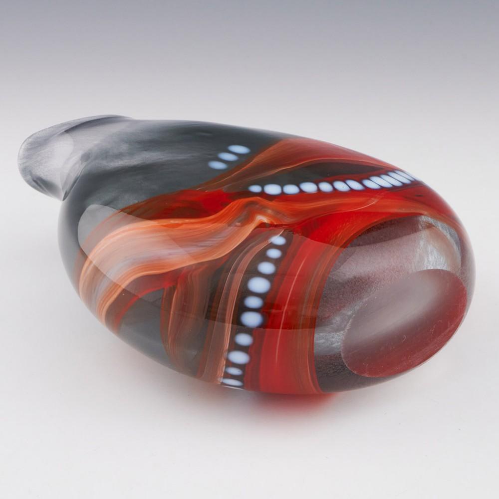 Red and Grey in Flow Studio Glass Vase by Siddy Langley 2