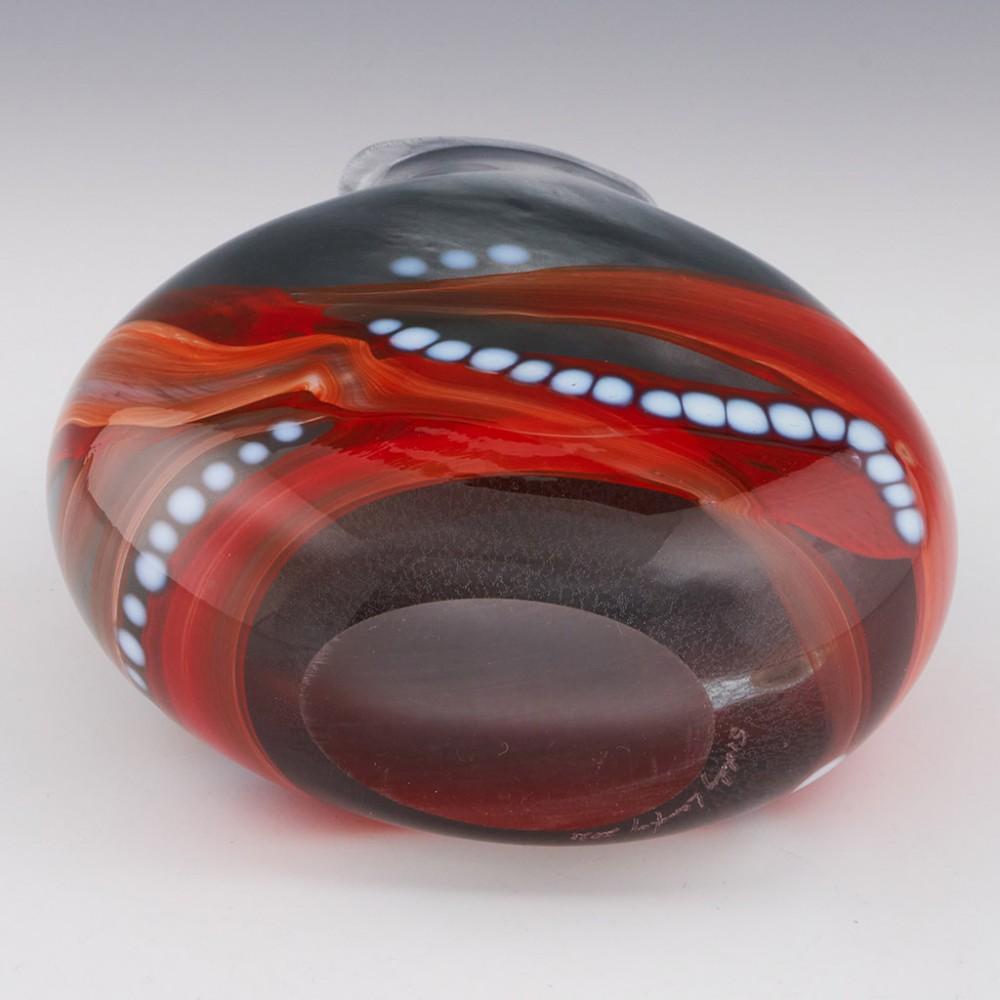 Red and Grey in Flow Studio Glass Vase by Siddy Langley 4