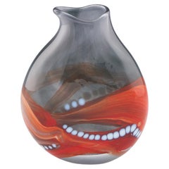 Red and Grey in Flow Studio Glass Vase by Siddy Langley