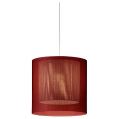 Lampe pendante Moaré MS rouge et grise d'Antoni Arola