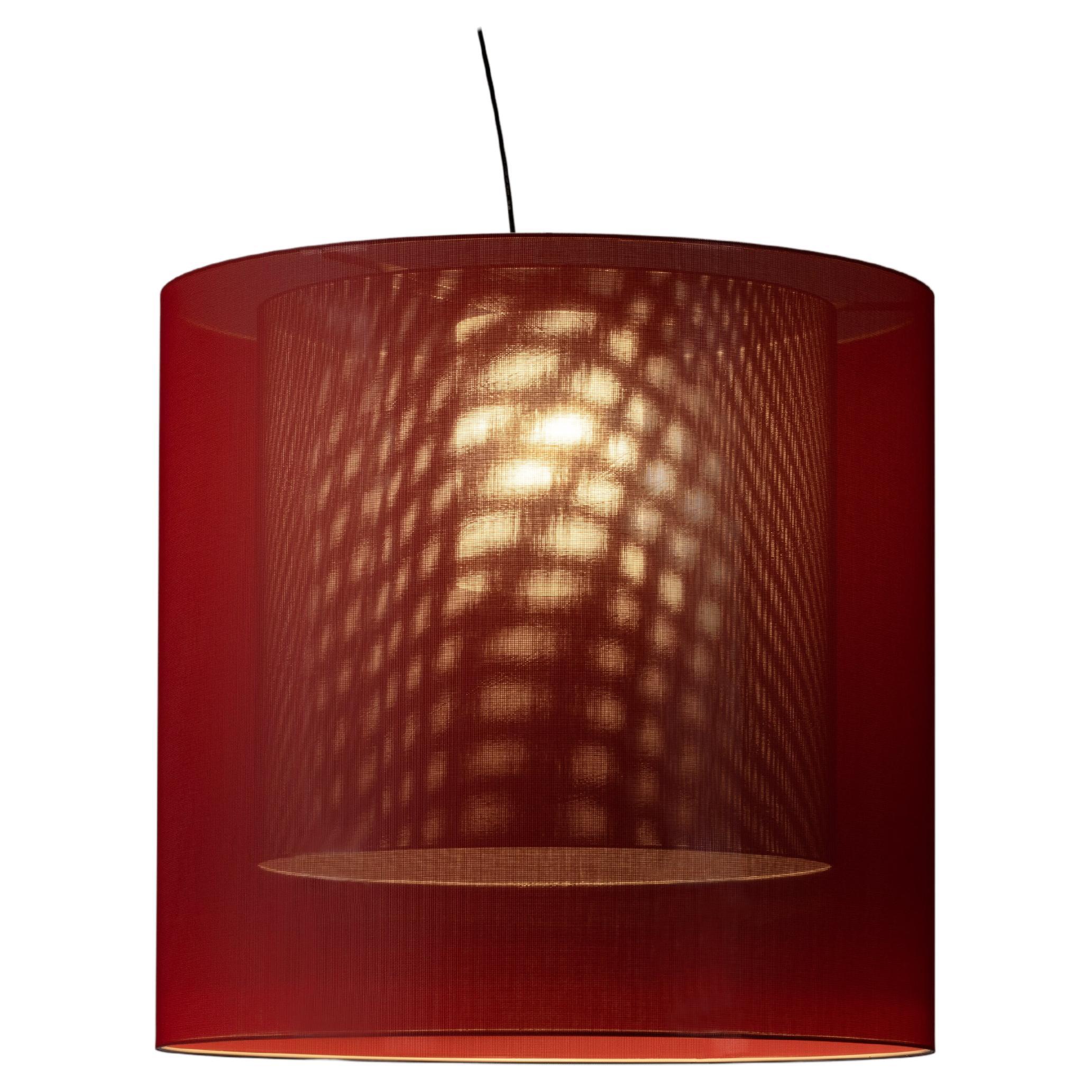 Red and Grey Moaré Xl Pendant Lamp by Antoni Arola For Sale