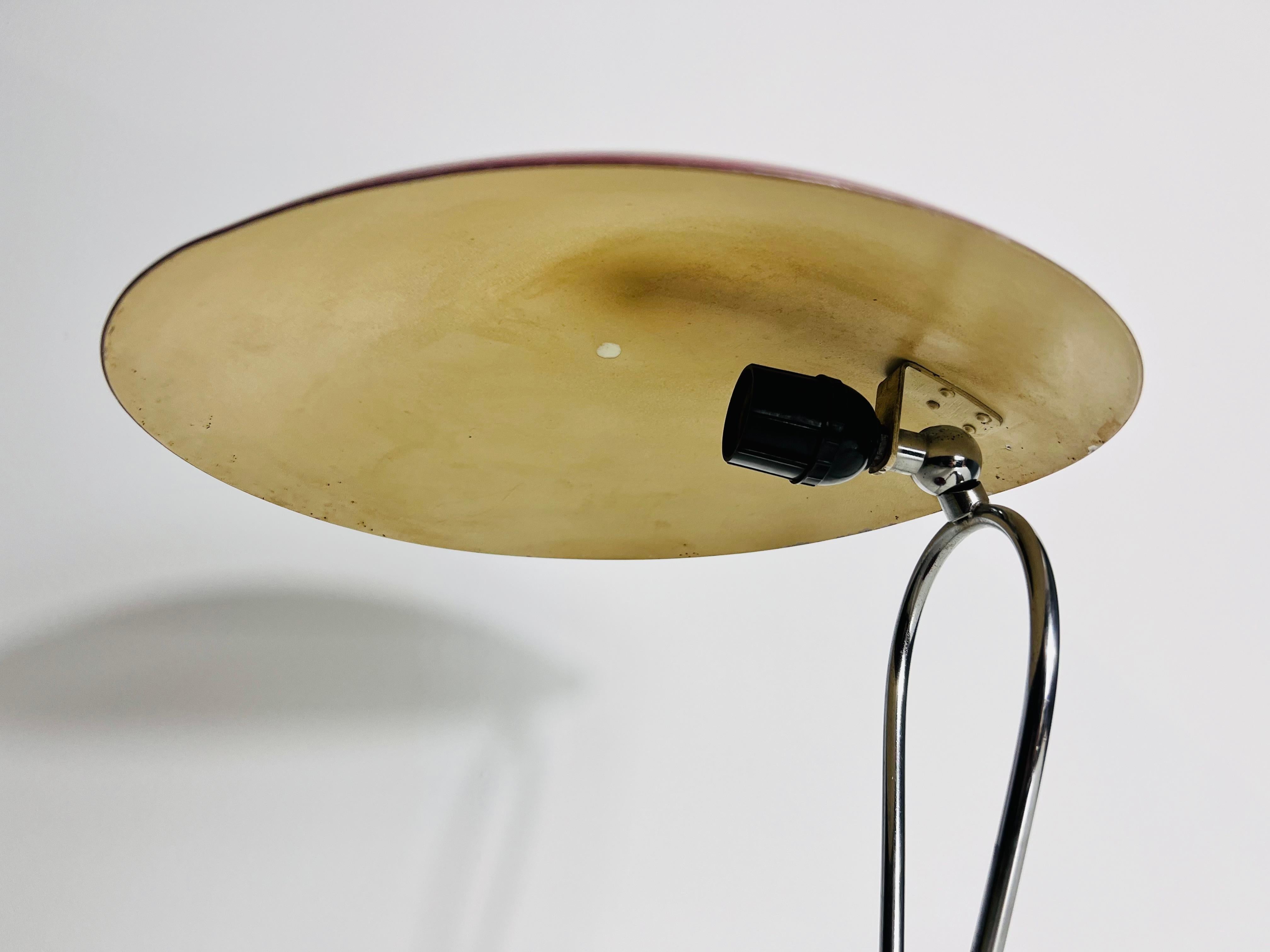 Red and Metal Table Lamp, 1960s, Italy For Sale 5