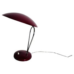 Red and Metal Table Lamp, 1960s, Italy