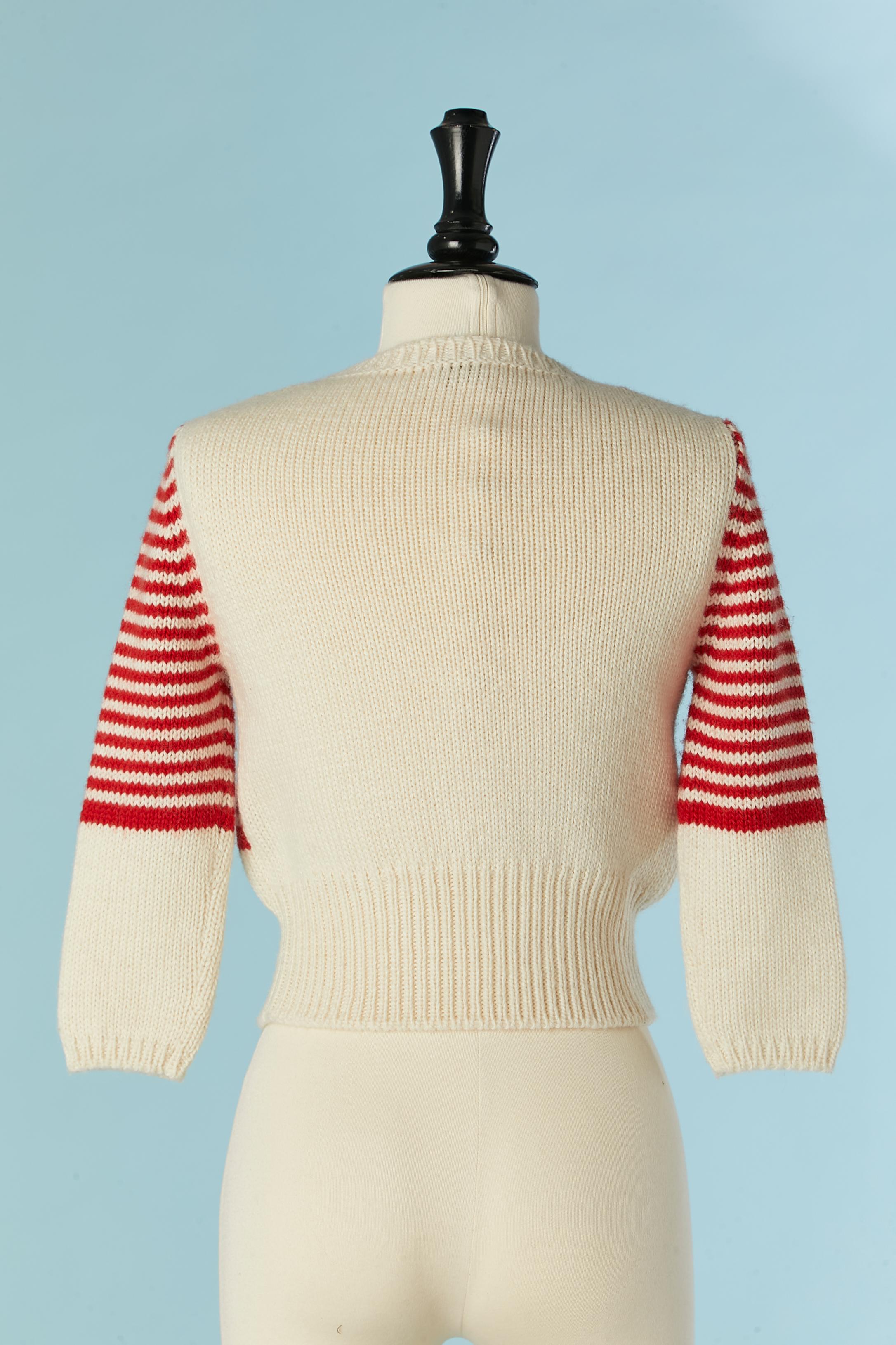 Pull jacquard en maille rouge et Off-White Miu-Miu Excellent état - En vente à Saint-Ouen-Sur-Seine, FR
