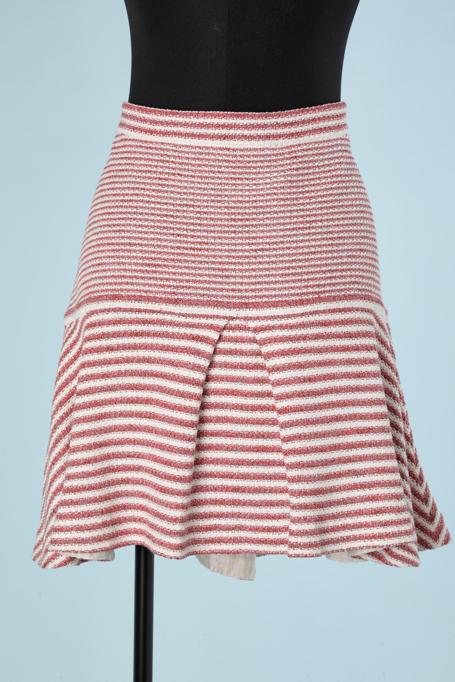 Women's Red and off-white  knit skirt Chanel  For Sale