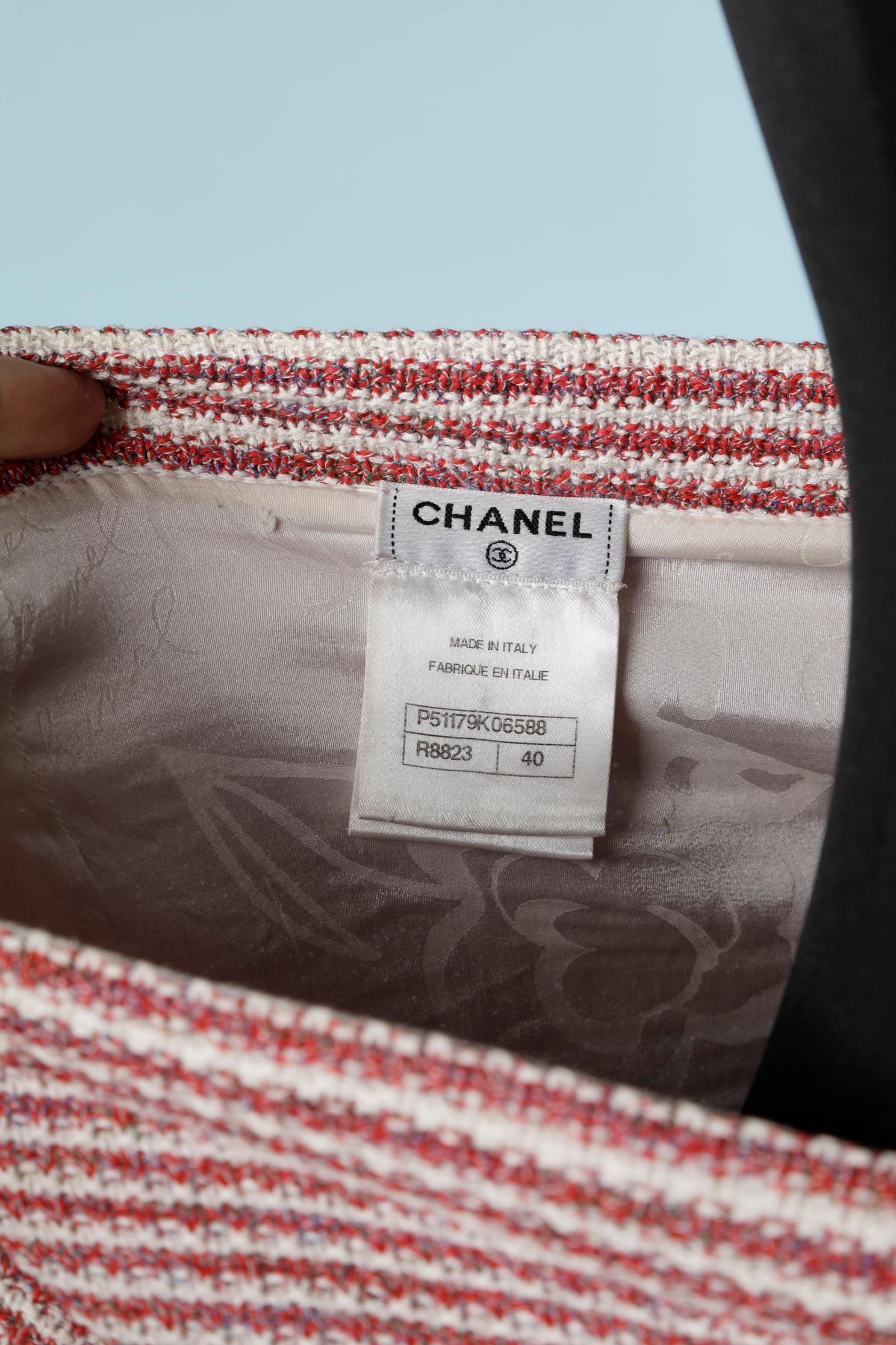 Red and off-white  knit skirt Chanel  For Sale 1