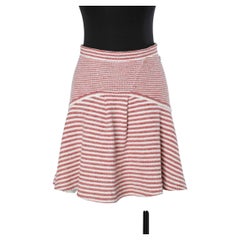 Used Red and off-white  knit skirt Chanel 