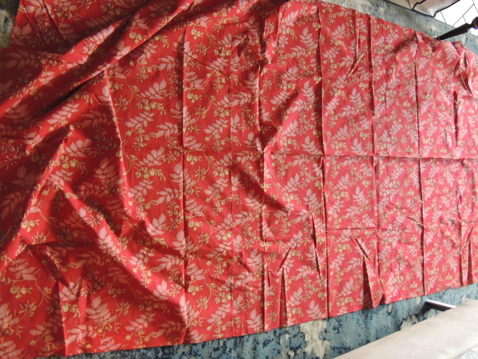 Hand-Crafted Red and Pink Antique Floral Large Textile Panel
