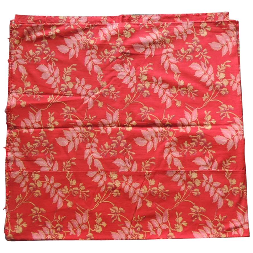 Red and Pink Antique Floral Large Textile Panel