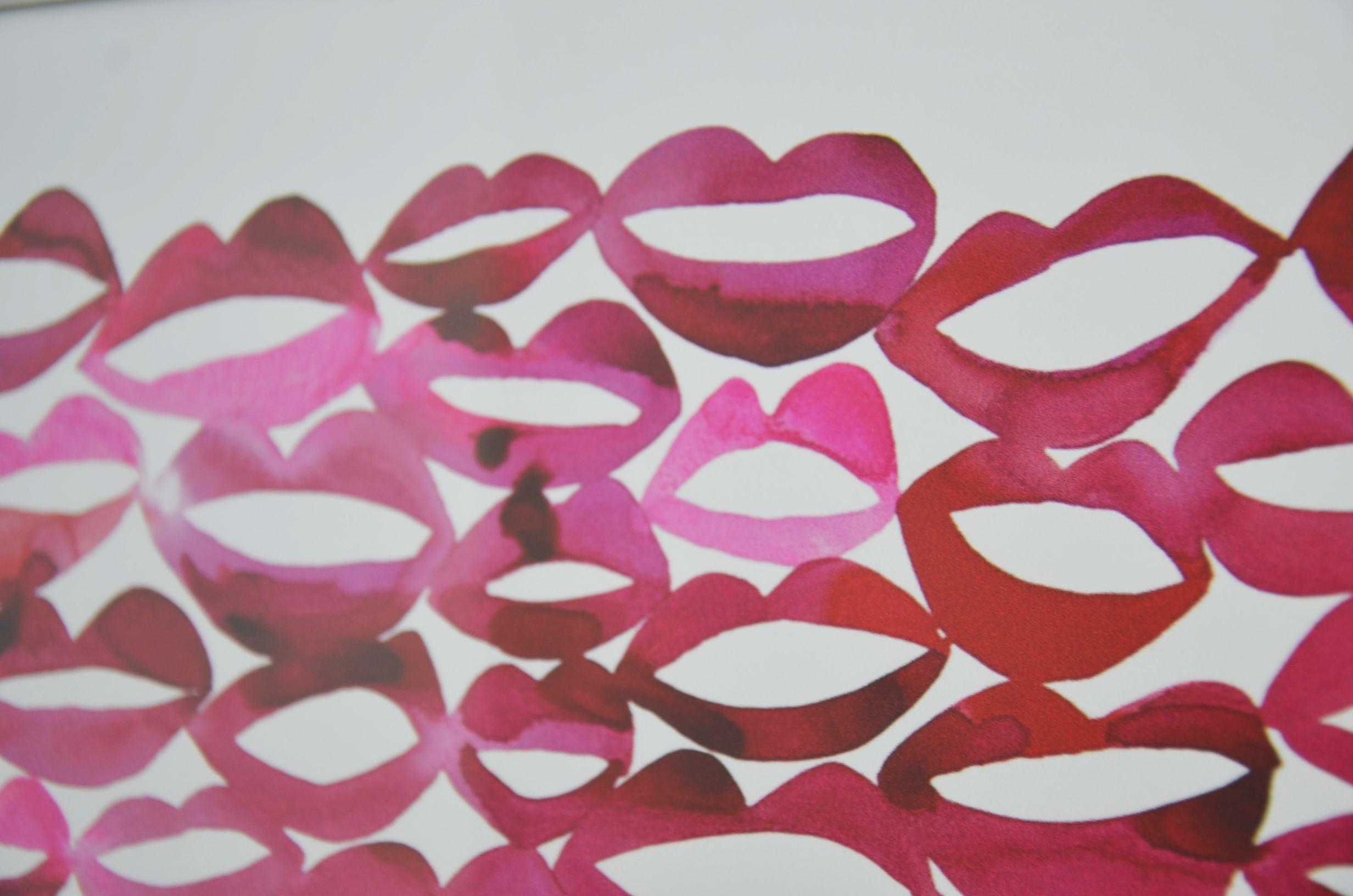 Red and Pink Contemporary Lithograph 