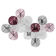 Mediterranean Red and Pink Murano Glass Mosaic Wall Sconces