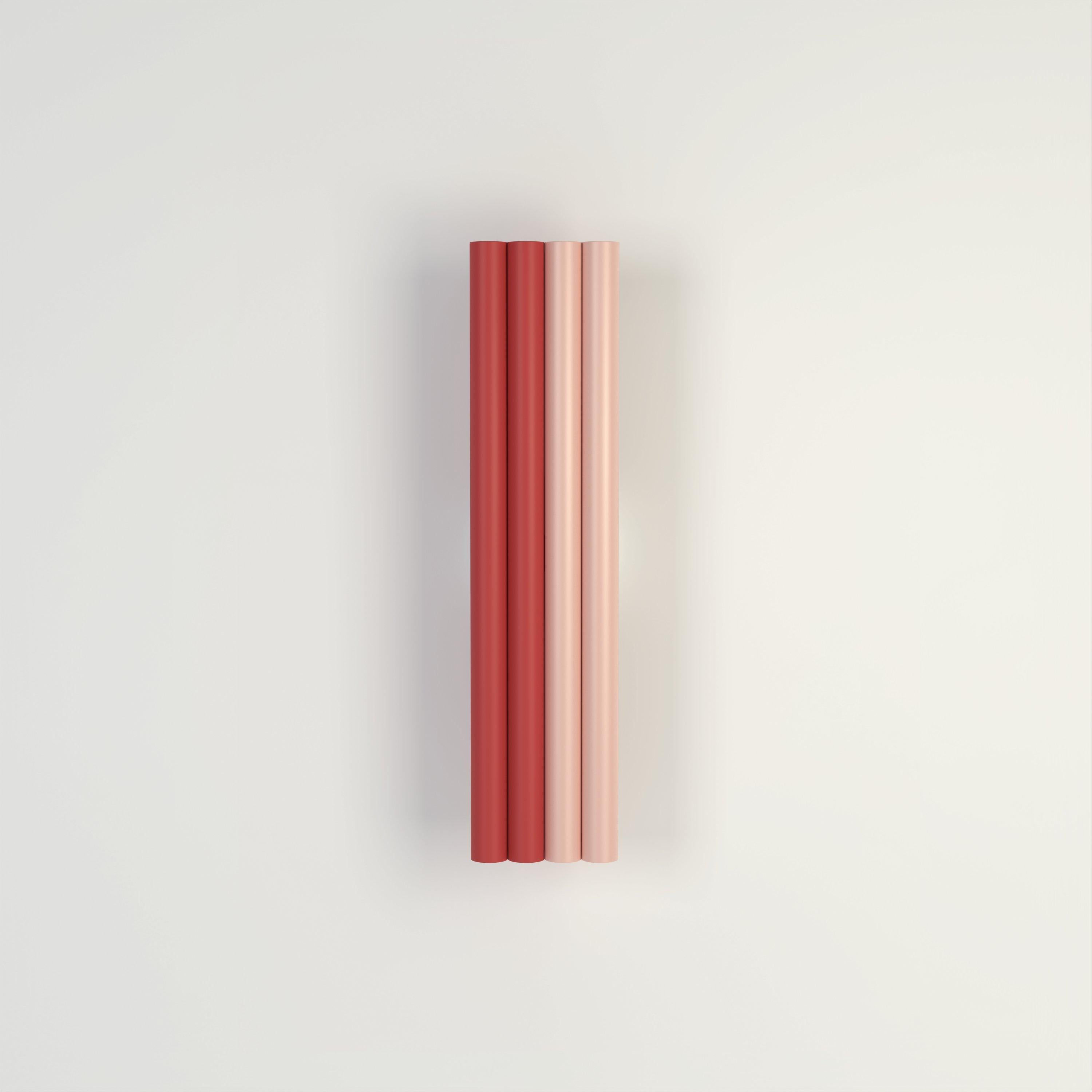 Applique murale à tubes parallèles rouges et roses, Four Elements, par Atelier Areti
Dimensions : 10,7 x 12 x 50 cm : D 10,7 x L 12 x H 50 cm.
Matériaux : Métal peint par poudrage.

Disponible dans d'autres couleurs. Veuillez nous contacter.

Toutes