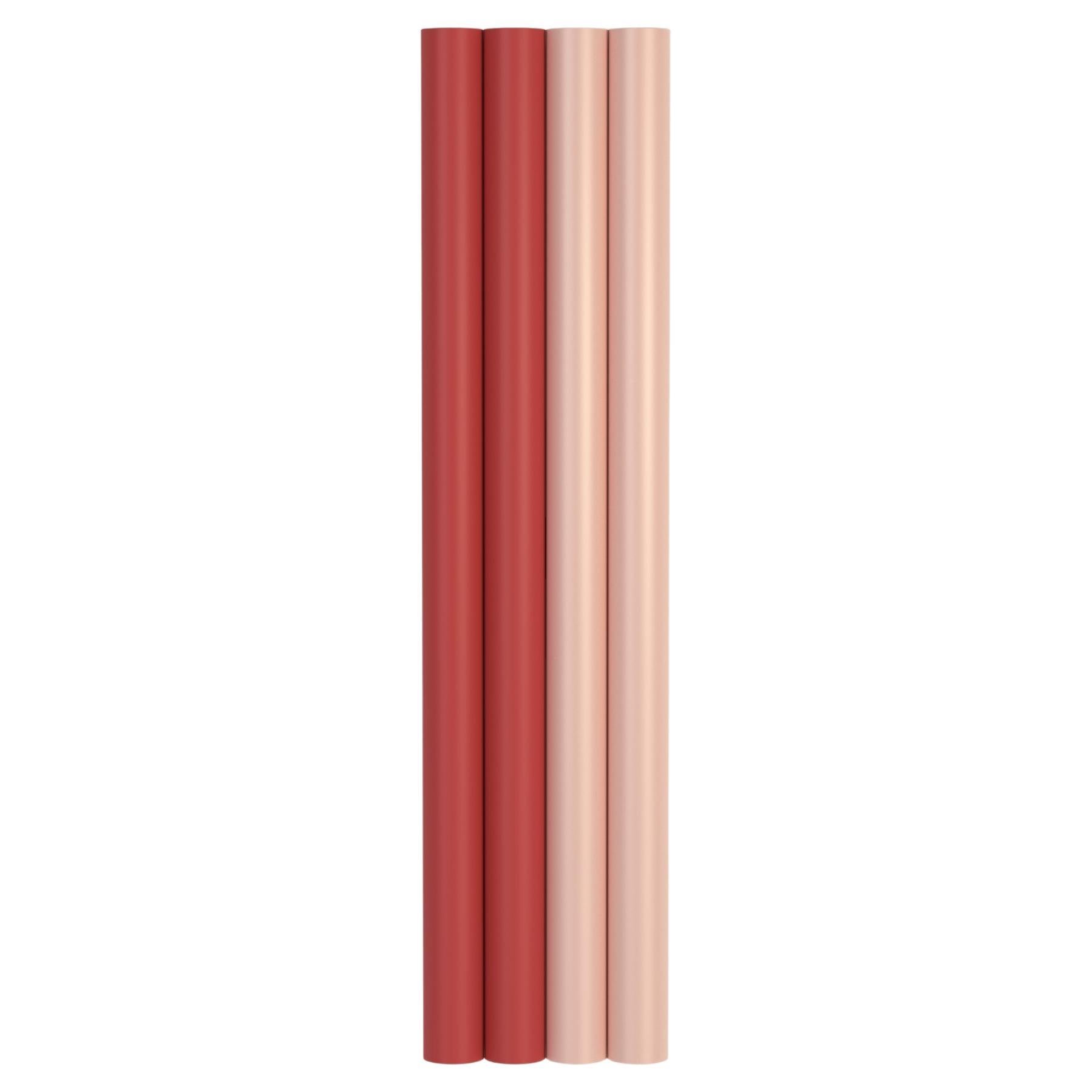 Applique murale à tubes parallèles rouges et roses, Four Elements, par Atelier Areti en vente